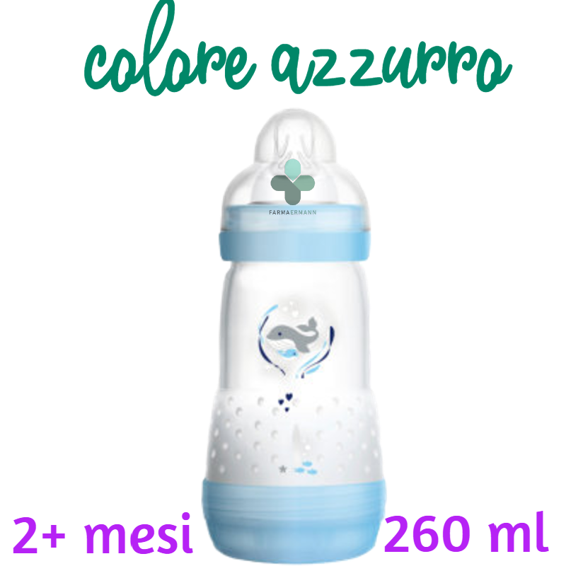 MAM - Biberon Anti-colica - 260 ml - 2+ mesi - Matt Azzuro